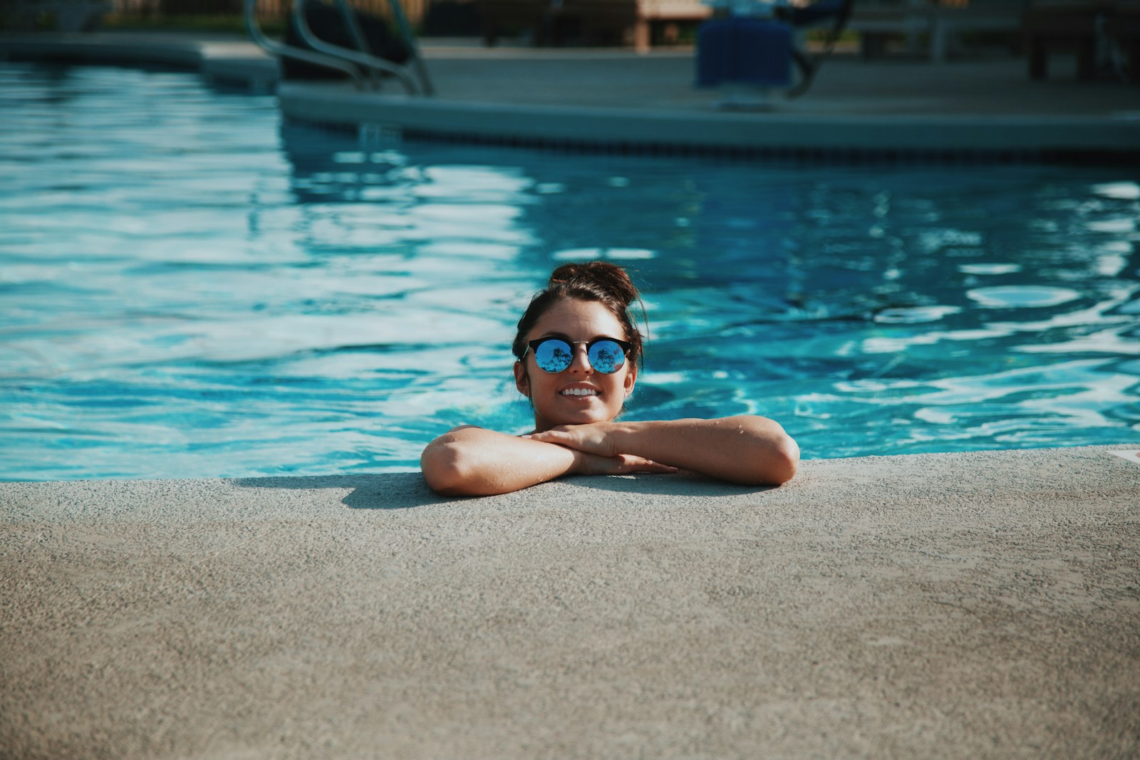 Sarah in pool